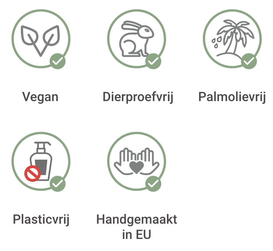 Vegan Dierproefvrij Palmolievrij Plasticvrij Handgemaakt in Europa Body Bars