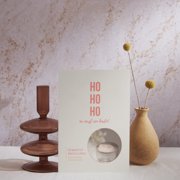 kerst kaart lotion loofys